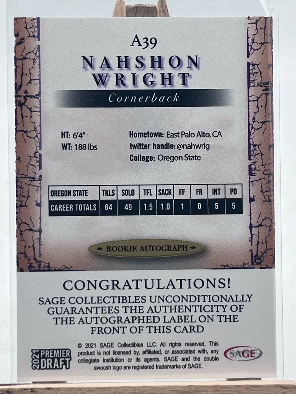 Nahshon Wright Sticker Auto
